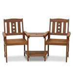 Furinno Outdoor Hardwood Jack & Jill Chair Set, Wood, Natural, 162.1 (W) x 91.4 (H) x 72.9 (D) cm