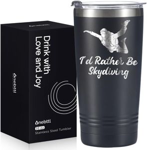 Onebttl Skydiving Gifts for Men and Women, Skydivier Gifts on Birthday and Christmas, 20 oz Insulated Stainless Steel Tumbler - I'D RATHER BE SKYDIVING