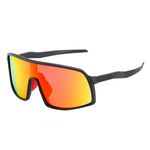 Polarized Sports Sunglasses for Men Women, Fashion Windproof Driving Fishing Cycling Glasses UV400 Protection (Black/Red)