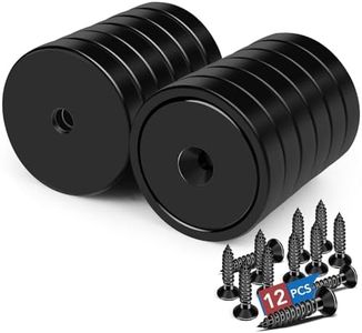 LOVIMAG Magnets,150lb+ Waterproof Strong Neodymium Cup Magnets with Screws for Wall Mounting,12Pcs Black Rare Earth Magnets, Heavy Duty Magnet with Countersunk Holes for Holding Tools Lifting,Hanging