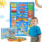 Taika 47Pcs 25.5x19 inch All about Today Chart, My Daily Calendar, Calendar for Kids, Calendar & Weather Felt Chart, Classroom Monthly Chart, Fun Educational Tool Toy, Autism Learning Materials