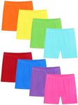 Resinta 8 Pack Girls Bike Cartwheel Shorts Toddler Under Dress Dance Short Kids Biker Safety Shorts Multi-Color, Blue,rose,red,orange,green,lake Blue,yellow,purple, 6-7 Years