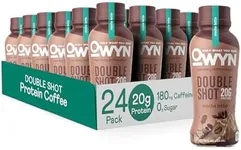 OWYN Only What You Need Double Shot Coffee Protein Shake, 180mg Caffeine, 20g Delicious Vegan Protein, Zero Sugar, Zero Net Carbs, Mocha, 12 Fl Oz (24 Pack)