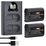 PowerTrust 2Pcs 2280mAh DMW-BLK22 Battery and Charger for Panasonic LUMIX DC-S5, S5 II, S5 IIX, GH5 II, GH6