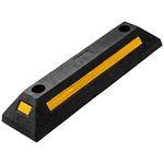 Zone Tech Heavy Duty Rubber Parking Guide - Premium Quality Durable Car Garage Wheel Stopper Professional Grade Parking with Reflective Yellow Tape Curb
