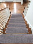 emmahome Carpet Stair Treads NON-SLIP MACHINE WASHABLE Mats/Rugs, 22x67cm, 11mm Thickness (Grey, 13)