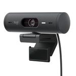 Logitech Brio 500 Full HD Webcam with Auto Light Correction, show Mode, Dual Noise Reduction Mics, Webcam Privacy Cover, Works with Microsoft Teams, Google Meet, Zoom, USB-C Cable, Streaming -Graphite