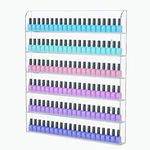 HIIMIEI Acrylic Wall Mounted Nail Polish Display Stand Display Rack Nail Polish Organiser Storage for Wall Mounted Storage Shelves Holder - 6 Tier