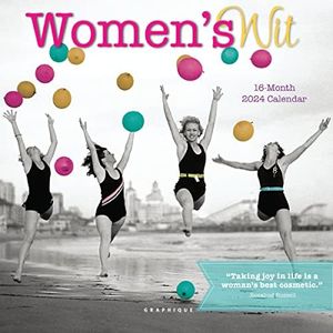 Graphique 2024 Women's Wit Mini Wall Calendar | 7” x 7” | Thick Paper | Home & Office Organizer | Large Monthly Grid | 3 Languages & Marked Holidays | 4 Month Preview Page for 2025