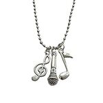 Music Notes and Microphone Necklace