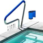 Pool Rail for inground Pools 304SS Pool handrail with Nonslip Blue Cover Swimming Pool Railing with Quick Mount Base