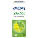 Sanatogen Vital 50 Plus Multivitamin Tablet and Mineral Supplement for Men and Women, Contains Vitamin D, Vitamin C, Iron, Calcium, Ginkgo Biloba and Ginseng, 1 Pack of 90 Tablets