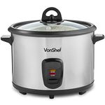 VonShef Rice Cooker 1.8L - Electric Rice Steamer for 8 with Keep Warm Function 700W - Removable Non Stick Rice Pot - Measuring Cup and Spatula