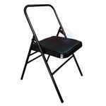 Streetup India® Yoga Chair with Leather Seat Backless Chair for Iyengar Yoga/Fitness (Black)