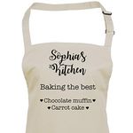 Personalised Name Kitchen Apron with Pockets Gift For Her Mum Mummy Woman Grilling Cooking Baking BBQ Women Aprons