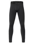 Roadbox Boys' Compression Pants - Youth Athletic Spandex Base Layer Tights Leggings for Running Football Basketball Black