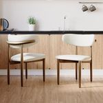 POVISON Modern Dining Chairs Set of 8, Armless PU Leather Dining Chair with PU Cushions and Dark Bronze-Coloured Metal Leg