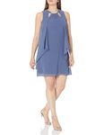 S.L. Fashions Women's Sleeveless Cutout Pearl Neck Dress Mother of The Bride, Wedgwood, 10