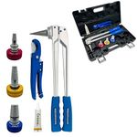 IBOSAD Manual PEX Pipe Expander Tools Kits with 1/2",3/4",1" Expansion Heads suit for Propex Expansion Meets ASTM F1960 Standard PEX Coupling Fitting Radiant Heat