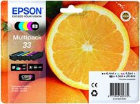 Epson 33 Oranges Genuine Multipack, Eco-Friendly Packaging, 4 - colours Ink Cartridges, Claria Premium Ink, Five Color