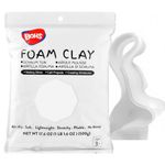 BOHS 1.1LB White Modeling Foam Clay - Squishy,Soft, Air Dry -for School Project,Cosplay,Fake Bake, Slime Supplies- 500 Grams