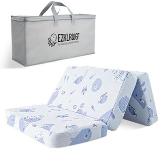 EZKLRWGF Trifold Pack and Play Mattress,38x26 Pack N Play Mattress Topper Pad with Dual Sided Soft & Firm Memory Foam,Portable Travel Mattress for Pack N Play with Breathable Jarquard Cover