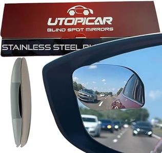 Blind Spot Mirror Fits All Car Side Mirrors | Patented Stainless Steel Mirrors with Bigger Viewing Image, Less Fogging, and Less Sun Reflection by Utopicar Car Accessories