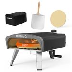 Mimiuo Outdoor Gas Fired Pizza Oven with Manual Rotation System & UK Gas Regulator, Portable Cooking Pizza Maker, Includes 13" Pizza Stone & Pizza Peel & Pizza Cover