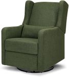 DaVinci Carter's Arlo Recliner and Swivel Glider, Water Repellent & Stain Resistant, Greenguard Gold & CertiPUR-US Certified, Performance Forest Green Linen