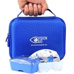 VISION AID Magnifying Glasses with LED Light 5 Lenses Headband Case Hands Free Lighted Dental Loupe Head Magnifier for Hobby Crafts Cross Stitch Macular Degeneration Painting Close Work