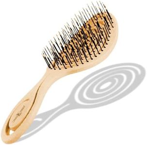 CHIARA AMBRA Bio Friendly Detangling Hair Brush for Women, Men & Children - Hair Straightening Brushes for Straight, Curly & Wet Hair - No Tugging Detangler - Vegan Vent Hairbrush - Vanilla