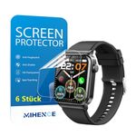 MIHENCE Screen Protector for T50S 1.85 Inch Full Smart Watch, TPU HD Screen Protector Compatible with uaue T50S / VKROBAG T50S / Donerton T50H 1.85 Inch Smartwatch [Pack of 6]