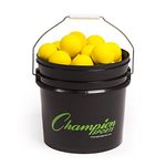 Champion Sports Lacrosse Balls in a Bucket: Regulation Training, Practice and Game Play Ball Set - 36 Count - NCAA and NFHS Certified - Yellow