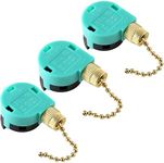 Ceiling Fan Switch 3 Speed 4 Wire Ze-268s6, Zing Ear Pull Chain Switch for Hunter Fan Light Switch Replacement (Brass)3 Pcs