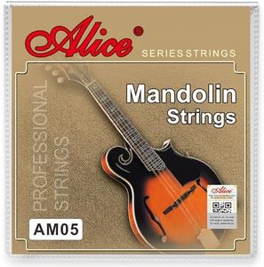 Alice 2 Pack Mandolin Strings 4 String Set Medium (11-40) Plated Steel and Silver-Plated Copper Alloy with Anti-Rust Coating, (AM05)