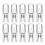 G9 Halogen Light Bulbs 230V 40W Dimmable, 480LM Warm White 2700K, 360° Beam Angle, No Flicker, G9 Halogen Capsule Bulbs for Cooking Lighting, Wax Lamp, RV Light, Chandelier and Ceiling Lights, 10 Pack