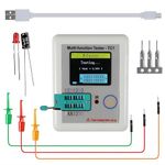 WWZMDiB LCR-TC1 Multi-Function Capacitance Resistance ESR Tester 1.8" Full Color Display Transistor Meter for Diode Triode Capacitor Resistor Transistor LCR ESR NPN PNP MOSFET