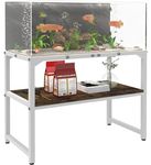 Mondazie 30 Gallon Fish Tank Stand with Shelf for Accessories Storage, 2 Tiers Heavy Duty Metal Aquarium Stand, Breeder Tank Turtle Reptile Terrariums Stand Rack for Home Office, 30" L x 12" W, White