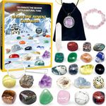 Gemstone Advent Calendar 2024 for Kids with 24 Days Christmas Countdown, Grystals & Natural Rock Stones & Minerals for Exploring, Learning, Collection, Xmas Gift for Girls Boys Geology Enthusiasts