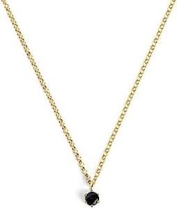 SINGULARU - Collar Sophie Black - Colgante en Plata de Ley 925 y Circonita Negra con Acabado Baño de Oro de 18 Kt. - Cadena de Talla Unica - Joyas para Mujer - Varios Acabados