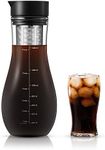 Soulhand Cold Brew Coffee Maker, Airtight Iced Coffee Tea Pitcher Brewer Maker Infuser 48oz 1.5L Glass Pot with Spout, Removable Stainless Steel Steeping Filter Basket for Iced Coffee Tea