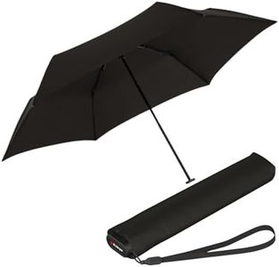 Knirps Parapluie de Poche Ultra US.050 Slim Manual - Ultra léger et Plat - résistant aux tempêtes - Coupe-Vent - 21 cm - Noir