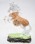 GW Creations Horse Statue Showpiece for Feng Shui & Vastu, Home Decor, Living Room Decoration and Gifting - Polyresin sp_19, Orange