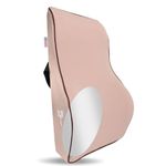 Grin Health SitRight Pro Orthopedic Full Lumbar Support Pillow Pure Memory Foam Backrest Cushion for Office Chair, Car for Back Pain Relief (Beige)