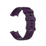 Vaporly UK Replacement Watch Strap for Fitbit Charge 3 / Charge 4 / Charge 3 SE Strap Standard Silicone Wristband Band Watch Wrist Straps (Large, Purple)