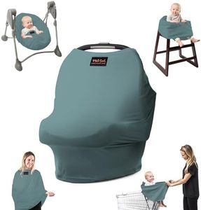 Milk Snob Original 5-in-1 Luxe Cover - Nursing Cover for Breastfeeding - Baby Car Seat Cover, Carseat Canopy & Stroller - Essential All-in-One Cover - Gift for Mom, Baby (Jade)