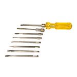 TATA AGRICO| Electrical Tester| Screw Driver Kit With 4 Flat Blades, 3 Round Poker Bar, Extension Rod| Multi-purpose Tool Set Screwdriver Set (8-in-1 Pc Yellow)