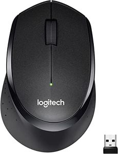 Original Logitech M330 Silent Plus Wireless Mouse – Enjoy Same Click Feel with 90% Less Click Noise, 2 Year Battery Life, Ergonomic Right-Hand Shape for Computers and Laptops - Black