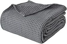 100% Combed Cotton Blanket–102x108 Inch California King Size Bed Blankets– Warm Soft All Season Breathable Blankets– Extra Large Oversized California King Blanket- Dark Grey King Cotton Blankets