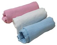 Lyra Linens - 100% Cotton Soft Muslin Cloths for Baby Reusable Burp Cloths Feeding Muslin Squares Large 70x70cm - Choose from x3 colours - Pack of 2 or 4 (4, White)